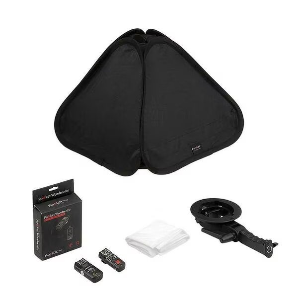 32 in. Foldable Softbox 2X Flash Kit with Remote Radio Trigger for Canon, Fotodiox, Mfr#: SBX-Foldable-FlshBrckt-32in-2xCanon